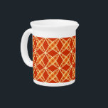 Mid Century Modern Atomic Print - Mandarin Orange Pitcher<br><div class="desc">Mid-Century Modern ‘Atomic” geometric pattern of concentric elliptical rings - shades of soft orange and cream on a deep mandarin orange background</div>