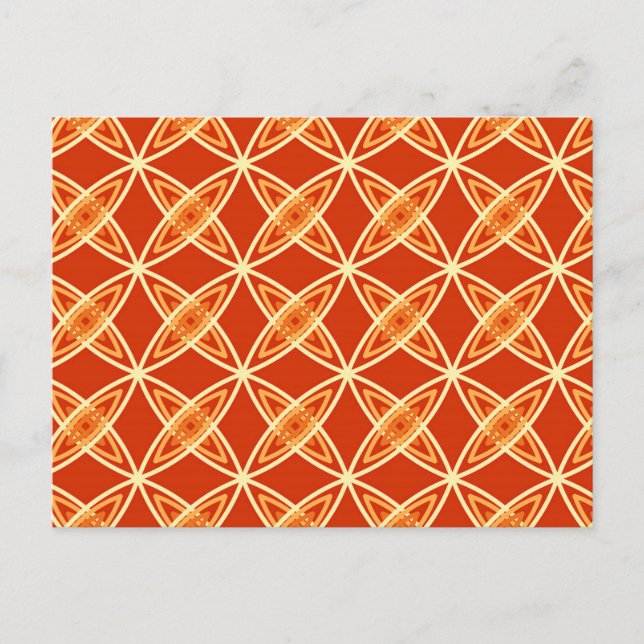 Mid Century Modern Atomic Print - Mandarin Orange Postcard (Front)