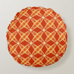 Mid Century Modern Atomic Print - Mandarin Orange Round Pillow at Zazzle