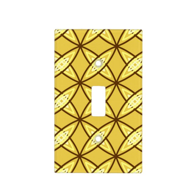 Mid Century Modern Atomic Print - Mustard Gold Light Switch Cover (Front)