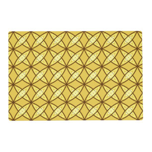 Mid Century Modern Atomic Print - Mustard Gold Placemat