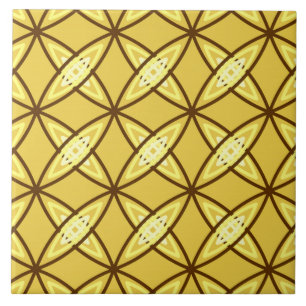Mid Century Modern Atomic Print - Mustard Gold Tile