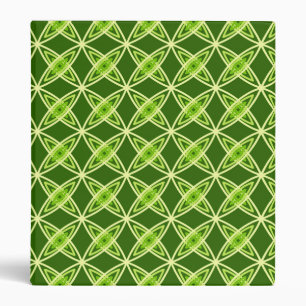 Mid Century Modern Atomic Print - Olive Green 3 Ring Binder