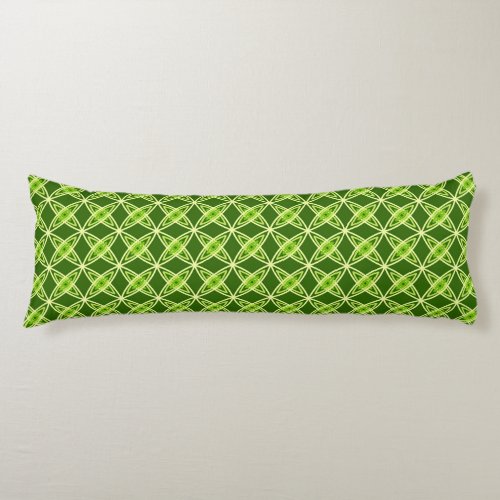 Mid Century Modern Atomic Print _ Olive Green Body Pillow