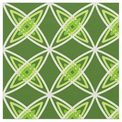 Mid Century Modern Atomic Print _ Olive Green Fabric