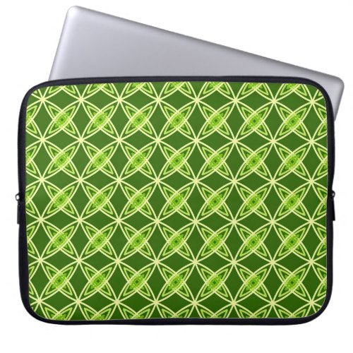 Mid Century Modern Atomic Print _ Olive Green Laptop Sleeve