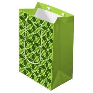 Mid Century Modern Atomic Print - Olive Green Medium Gift Bag