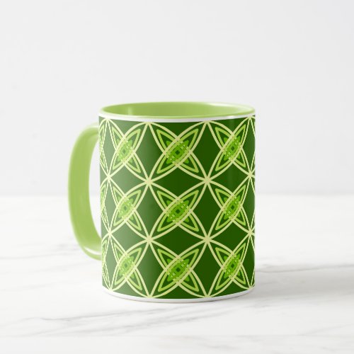 Mid Century Modern Atomic Print _ Olive Green Mug