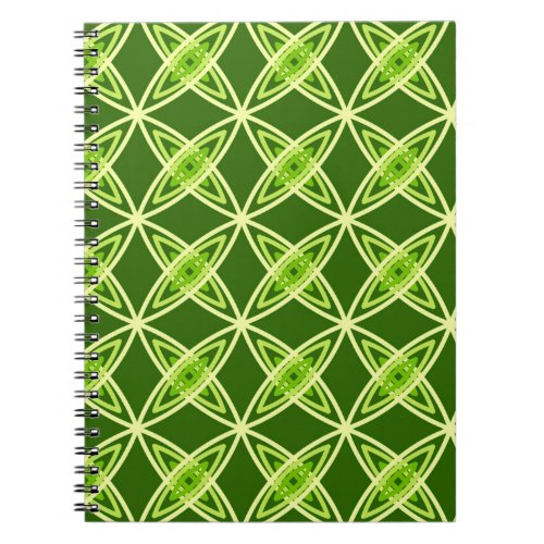 Mid Century Modern Atomic Print _ Olive Green Notebook