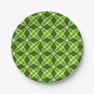 Mid Century Modern Atomic Print - Olive Green Paper Plates