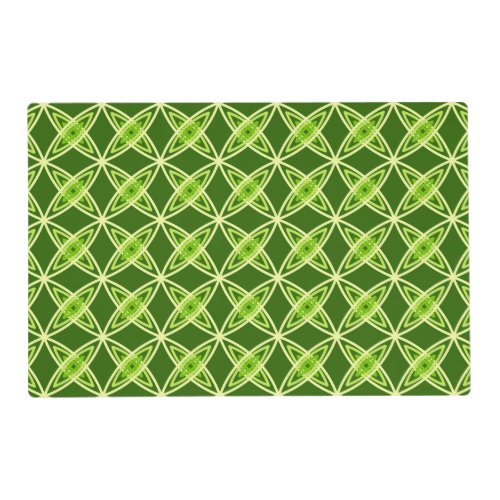 Mid Century Modern Atomic Print _ Olive Green Placemat
