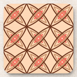 Mid Century Modern Atomic Print - Pastel Peach Drink Coaster