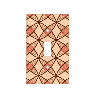 Mid Century Modern Atomic Print - Pastel Peach Light Switch Cover