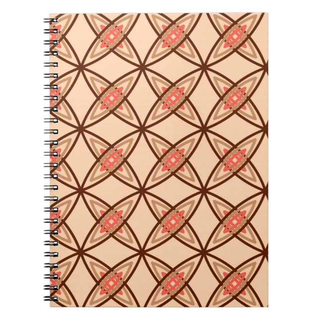 Mid Century Modern Atomic Print - Pastel Peach Notebook (Front)