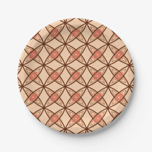 Mid Century Modern Atomic Print - Pastel Peach Paper Plates