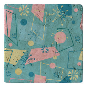 Mid-Century Modern Atomic Retro Design in Teal Trivet