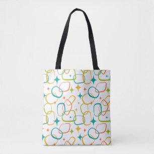 Mid-Century Modern Atomic Sparkle Retro Tote Bag