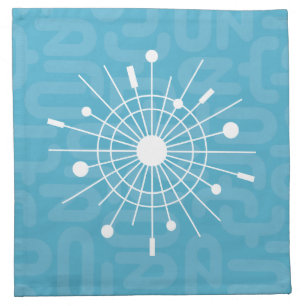 Mid Century Modern Atomic Sputnik Snowflake MOD Cloth Napkin