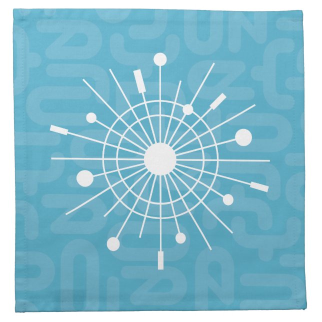 Mid Century Modern Atomic Sputnik Snowflake MOD Cloth Napkin (Front)