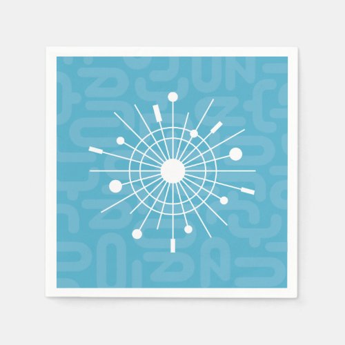 Mid Century Modern Atomic Sputnik Snowflake MOD Napkins