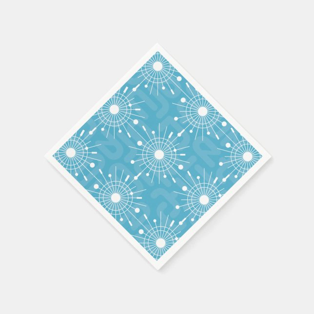 Mid Century Modern Atomic Sputnik Snowflake MOD Paper Napkins (Corner)
