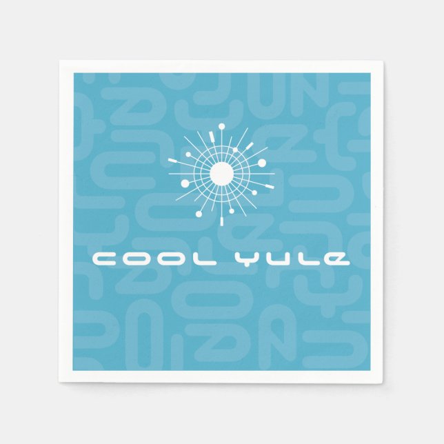 Mid Century Modern Atomic Sputnik Snowflake MOD Paper Napkins (Front)