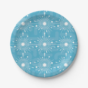 Mid Century Modern Atomic Sputnik Snowflake MOD Paper Plates