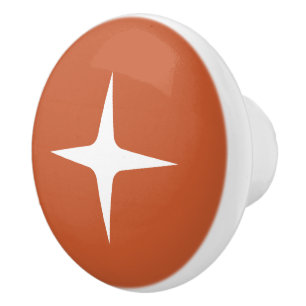 Mid Century Modern Atomic Star Retro Minimal Ceramic Knob