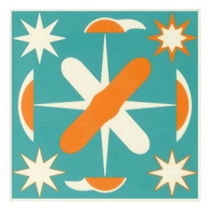 Mid Century Modern Atomic Starburst Acrylic Print