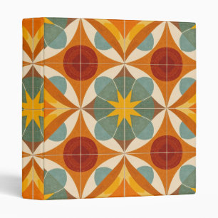 Mid Century Modern Atomic Starburst Pattern 3 Ring Binder