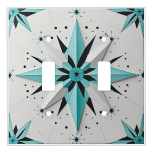 Mid Century Modern Atomic Starburst Pattern Light Switch Cover