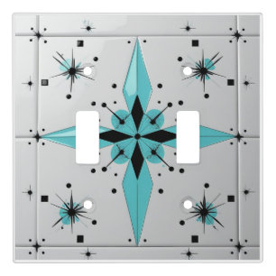 Mid Century Modern Atomic Starburst Pattern Light Switch Cover