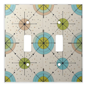 Mid Century Modern Atomic Starburst Pattern Light Switch Cover