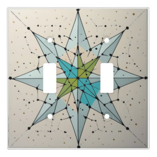 Mid Century Modern Atomic Starburst Pattern Light Switch Cover