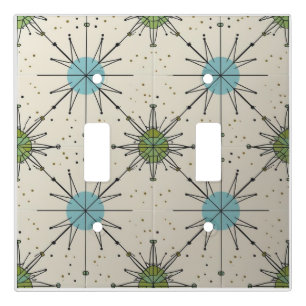 Mid Century Modern Atomic Starburst Pattern Light Switch Cover