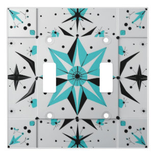 Mid Century Modern Atomic Starburst Pattern Light Switch Cover
