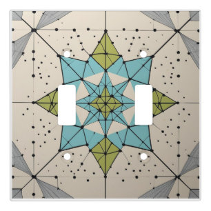 Mid Century Modern Atomic Starburst Pattern Light Switch Cover