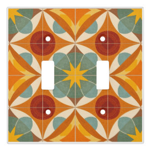 Mid Century Modern Atomic Starburst Pattern Light Switch Cover