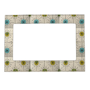 Mid Century Modern Atomic Starburst Pattern Magnetic Frame