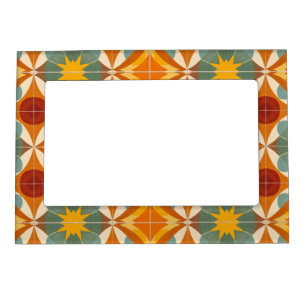 Mid Century Modern Atomic Starburst Pattern Magnetic Frame