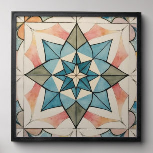Mid Century Modern Atomic Starburst Pattern Peel And Stick Photo Tile