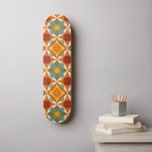Mid Century Modern Atomic Starburst Pattern Skateboard