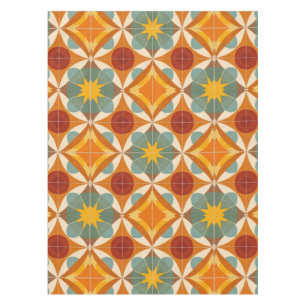 Mid Century Modern Atomic Starburst Pattern Tablecloth