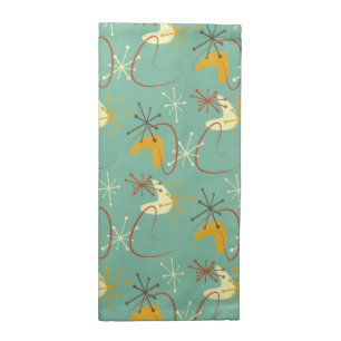 Mid Century Modern Atomic Starbursts Pattern Cloth Napkin