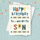 Mid-Century Modern Atomic Vintage Son Birthday Card<br><div class="desc">Celebrate your son's birthday in true retro style with this mid-century modern atomic birthday card! This groovy card features a bold, atomic-inspired design with a vintage flair, perfect for the son who appreciates a touch of throwback cool. The card's vibrant colors and eye-catching patterns will instantly transport him back to...</div>