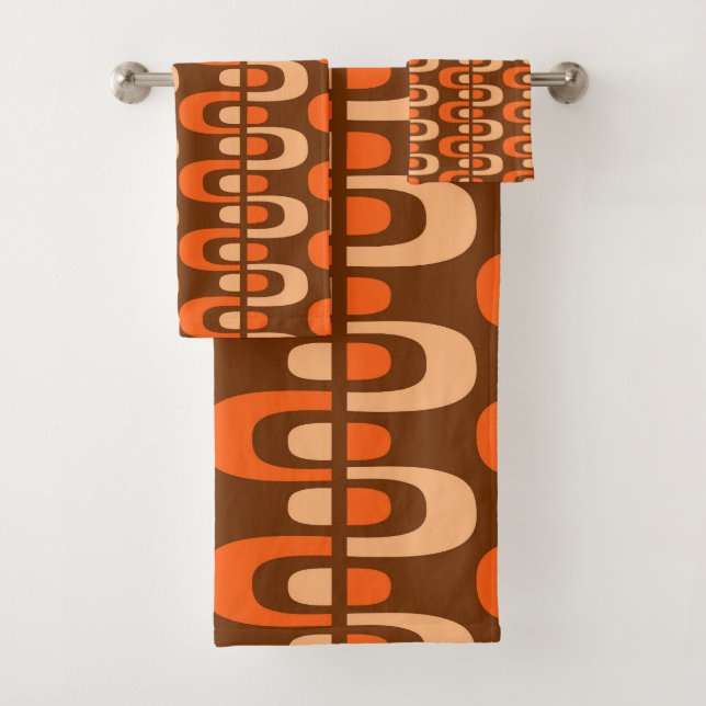 Mid-Century Modern Atomic Zipper Pattern Bath Towel Set (Insitu)