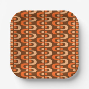Mid-Century Modern Atomic Zipper Pattern Paper Plates