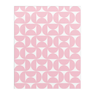 Mid Century Modern Baby Pink And White Pattern Acrylic Print