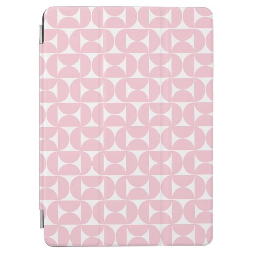 Mid Century Modern Baby Pink And White Pattern iPad Air Cover