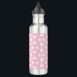 Mid Century Modern Baby Pink And White Pattern Stainless Steel Water Bottle<br><div class="desc">Retro Mid Century Modern Pattern – Abstract Geometric Shapes – Cute and Minimalist Pattern in Baby Pink.</div>